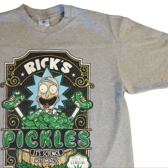 Y2K SHAKA Wear Custom Grey Rick & Morty Adult Novelty Print Tee Men's 2XL - Picture 4 of 14